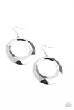 Fiercely Faceted - Silver Earring Paparazzi