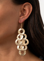 Scattered Shimmer - Gold Earrings Paparazzi