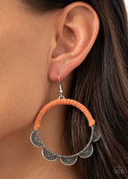 Tambourine Trend - Orange Earrings Paparazzi