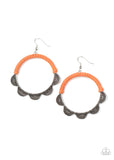 Tambourine Trend - Orange Earrings Paparazzi