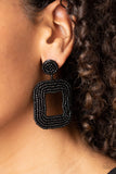 Beaded Bella - Black Beaded Earrings Paparazzi