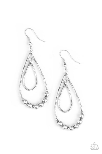 Artisanal Applique - Silver Earrings Paparazzi