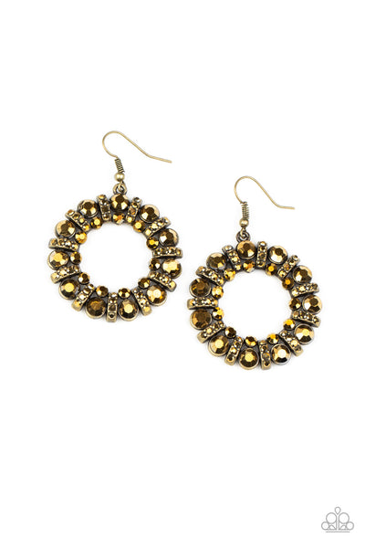 Baby, Its Cold Outside - Brass Earrings Paparazzi