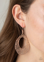 Serenely Shattered - Rose Gold Earrings Paparazzi