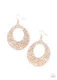 Serenely Shattered - Rose Gold Earrings Paparazzi