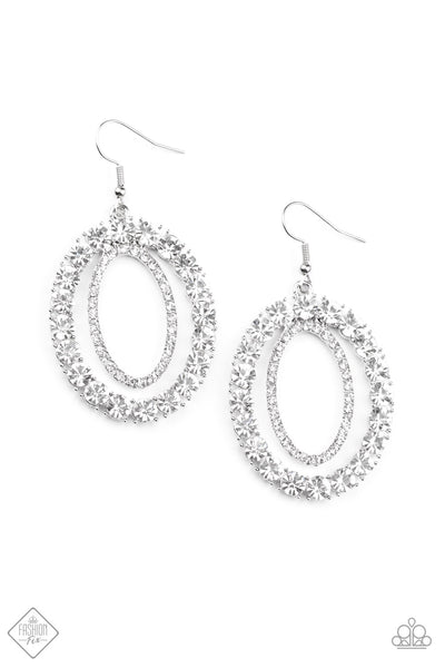 Deluxe Luxury White Earrings Paparazzi