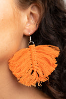 Macrame Mamba - Orange Earrings Paparazzi