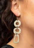 Prehistoric Prowl - Brass Earrings Paparazzi