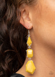 Geo Getaway - Yellow  Earring Paparazzi