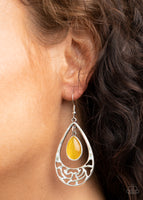 DEW You Feel Me? - Yellow Earrings Paparazzi