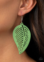 Tropical Foliage - Green Earrings Paparazzi