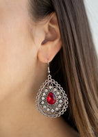 Eat, Drink, and BEAM Merry - Red Earrings Paparazzi