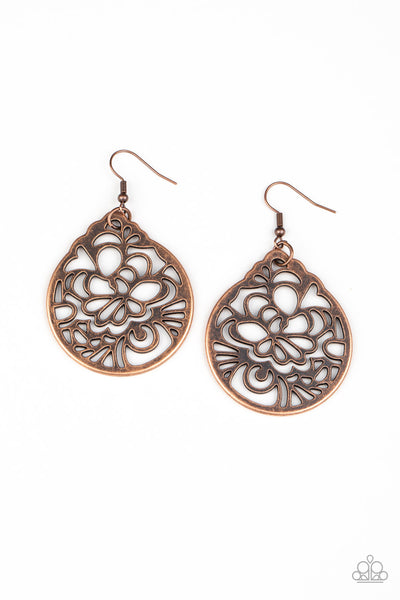 Garden Mosaic - Copper Paparazzi Earrings