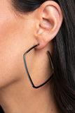Brazen Beauty - Black Hoop Earrings Paparazzi