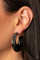 Chic CRESCENTO - Black Earrings Paparazzi