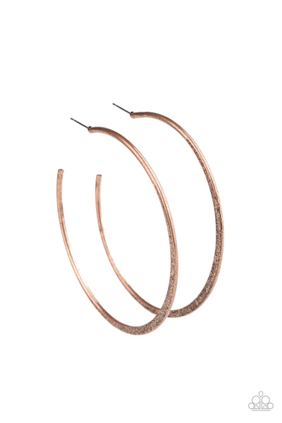 Flat Spin - Copper Earrings Paparazzi