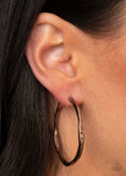 Asymmetrical Attitude - Copper Hoop Earring Paparazzi