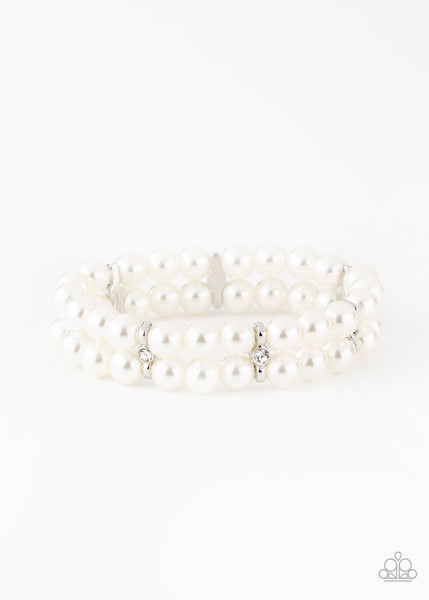 Downtown Debut - White Pearl Bracelet Paparazzi