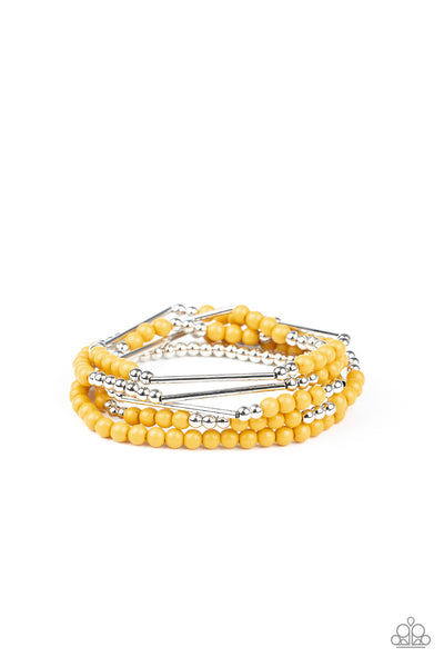 BEAD Between The Lines - Yellow Bracelet Paparazzi