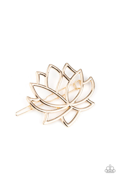 Lotus Pools - Gold Hair Clip Paparazzi