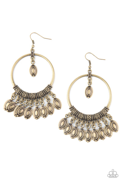 Metallic Harmony - Brass Earrings Paparazzi