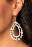 Glacial Glaze - White Earrings Paparazzi