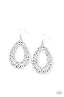 Glacial Glaze - White Earrings Paparazzi