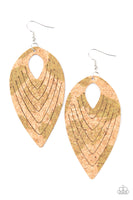 Cork Cabana - Green Earrings Paparazzi