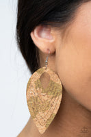 Cork Cabana - Green Earrings Paparazzi