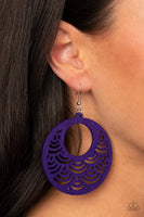 SEA Le Vie! - Purple Wooden Earrings Paparazzi