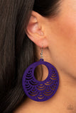 SEA Le Vie! - Purple Wooden Earrings Paparazzi