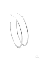 Flatlined - Silver Hoop Earring Paparazzi