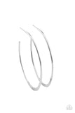 Flatlined - Silver Hoop Earring Paparazzi