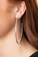 Flatlined - Silver Hoop Earring Paparazzi