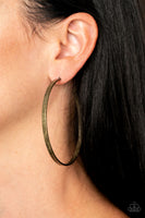 Lean Into The Curves - Brass Earrings Paparazzi