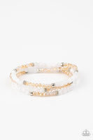 How Does Your Garden GLOW - White Bracelet Paparazzi