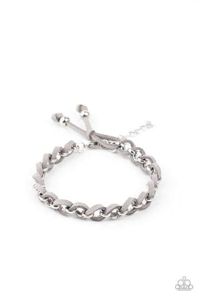 SUEDE Side to Side - Silver Bracelet Paparazzi