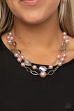 Fluent In Affluence - Pink Pearl Necklace Paparazzi