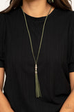 Hold My Tassel - Green Necklace Paparazzi