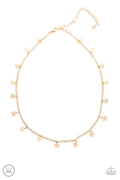 Starry Skies - Gold Choker Necklace Paparazzi