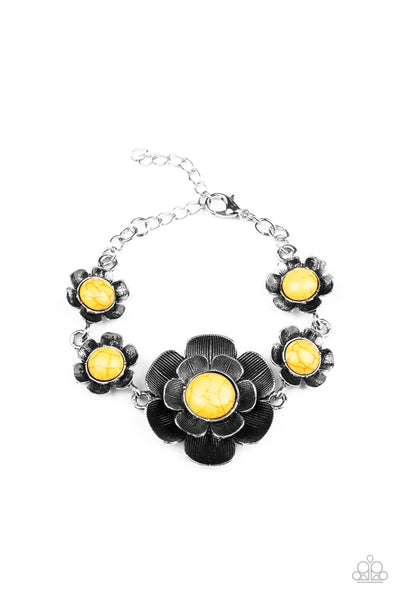 Badlands Blossom - Yellow Bracelet Paparazzi