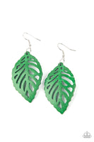 LEAF Em Hanging - Green Earrings Paparazzi