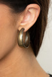 Burnished Benevolence - Brass Earrings Paparazzi