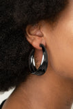 Colossal Curves - Black Earrings Paparazzi