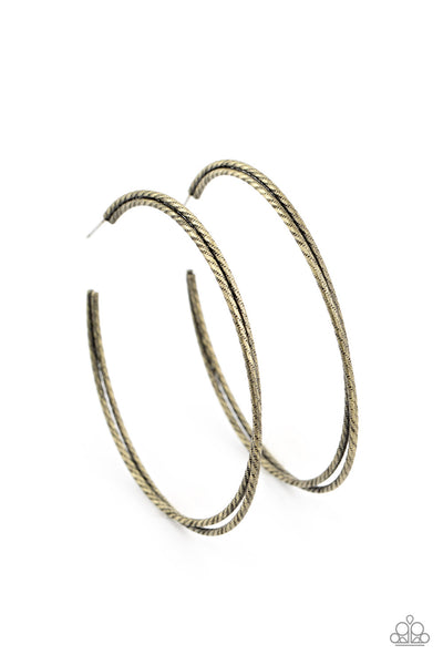 Curved Couture - Brass Earrings Paparazzi
