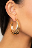Colossal Curves - Gold Earrings Paparazzi