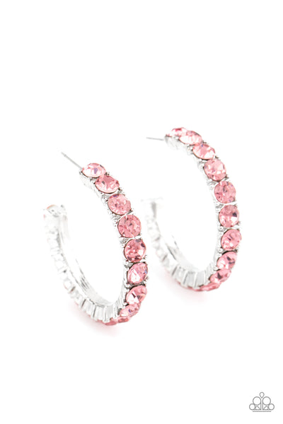 CLASSY is in Session - Pink Hoop Earrings Paparazzi