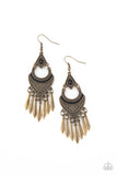 Trailblazer Beam - Brass Earrings Paparazzi