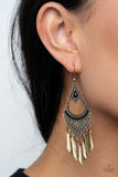 Trailblazer Beam - Brass Earrings Paparazzi