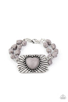 Sandstone Sweetheart - Silver Heart Bracelet Paparazzi